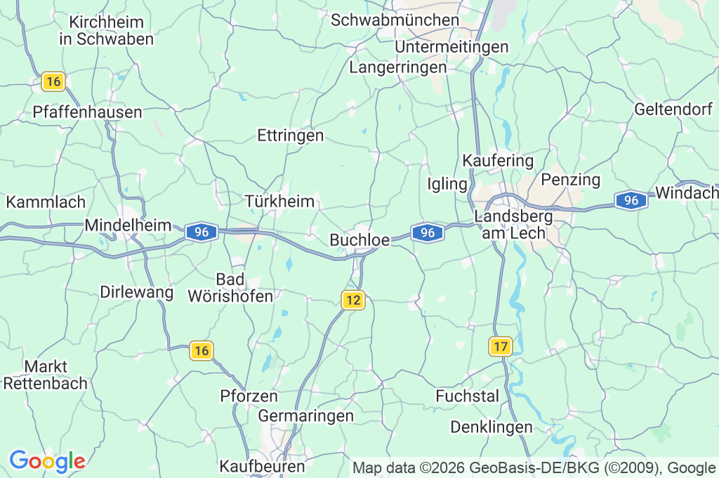 Buchloe Area Map Buchloe Area Map