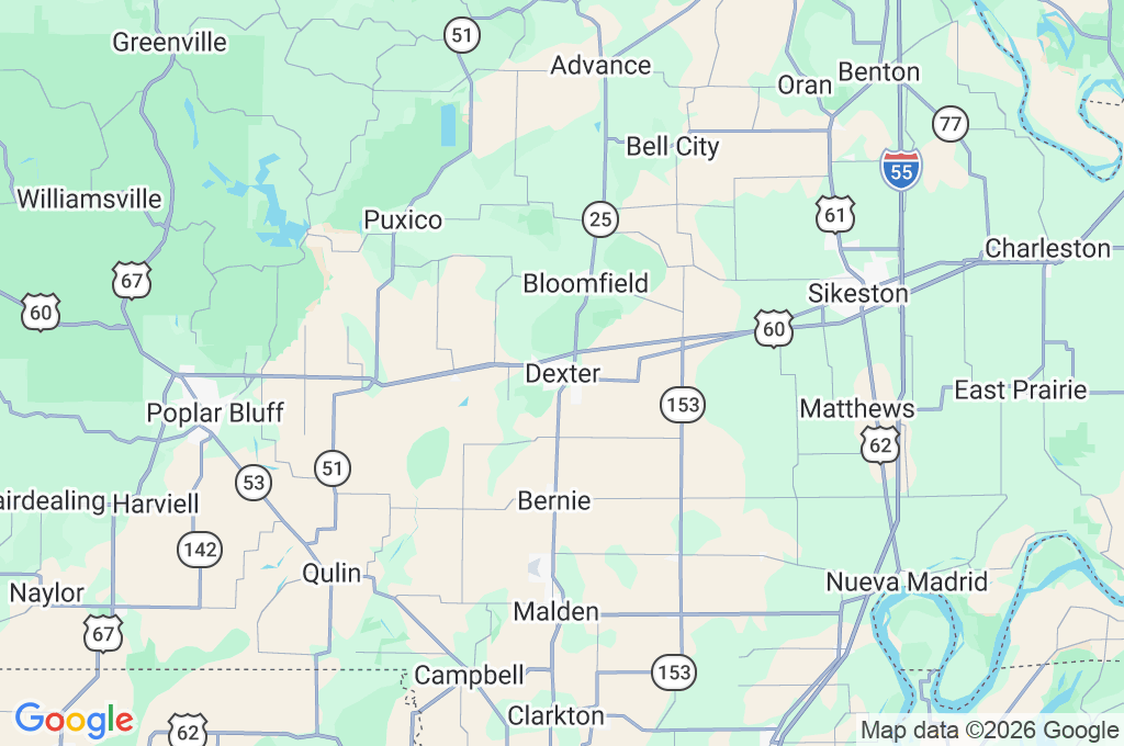 Dexter Area Map