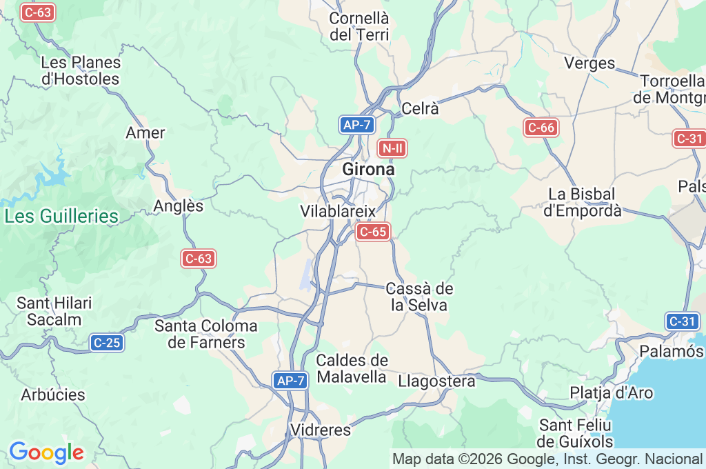 Fornells de la Selva Area Map