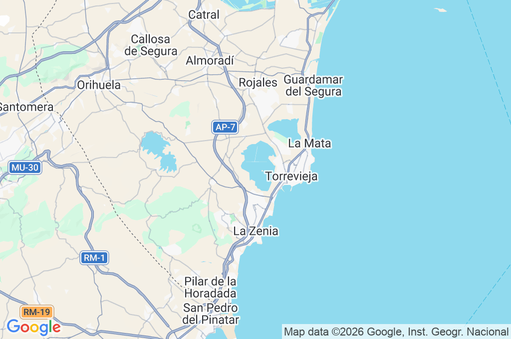 Salinas de Torrevieja Area Map Salinas de Torrevieja Area Map