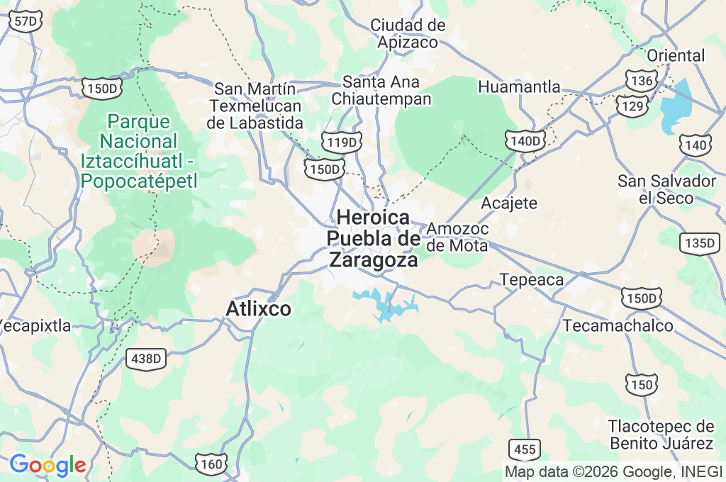 Puebla Area Map