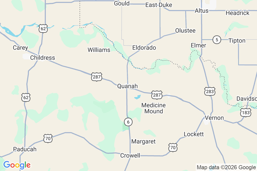 Quanah Area Map