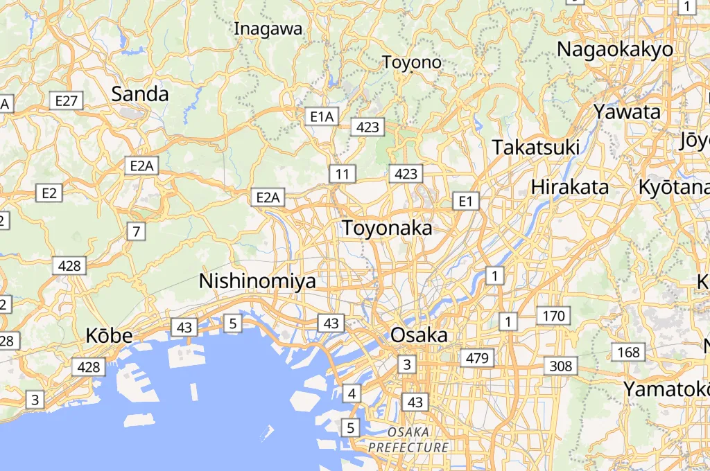 Aeropuerto Internacional de Osaka (Itami) Area Map