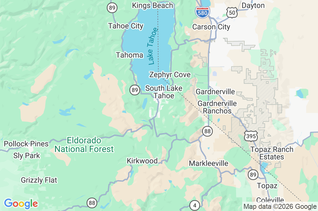 Aeropuerto de Lake Tahoe Area Map Aeropuerto de Lake Tahoe Area Map
