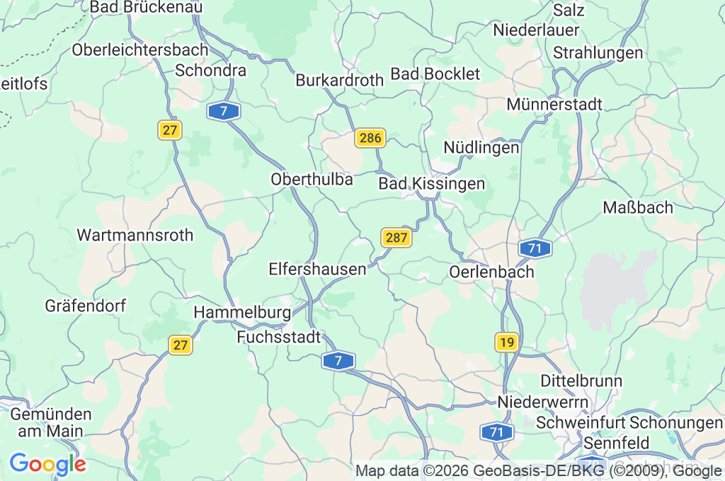 Aura an der Saale Area Map