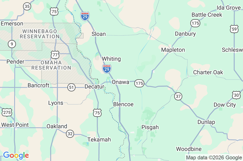 Onawa Area Map Onawa Area Map