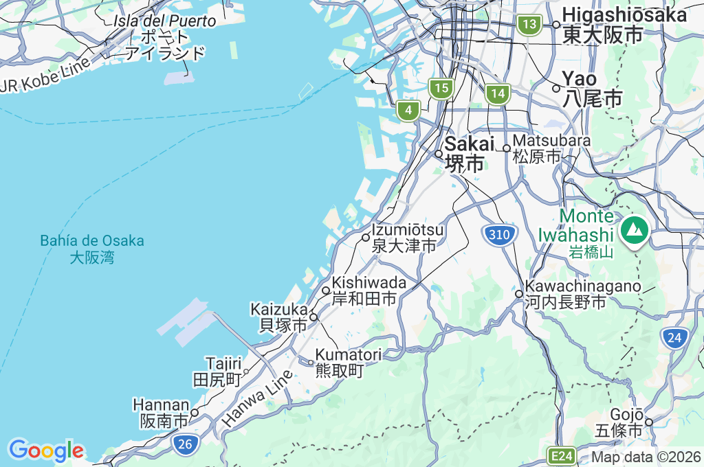 Kanku Izumiotsu Washington Hotel Area Map