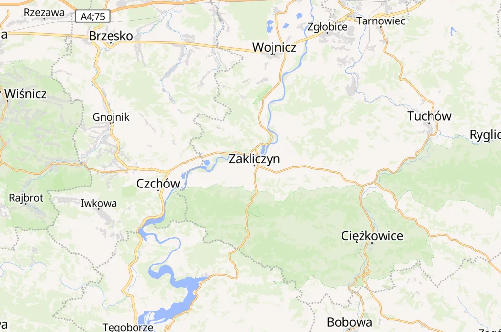 Zakliczyn Area Map Zakliczyn Area Map