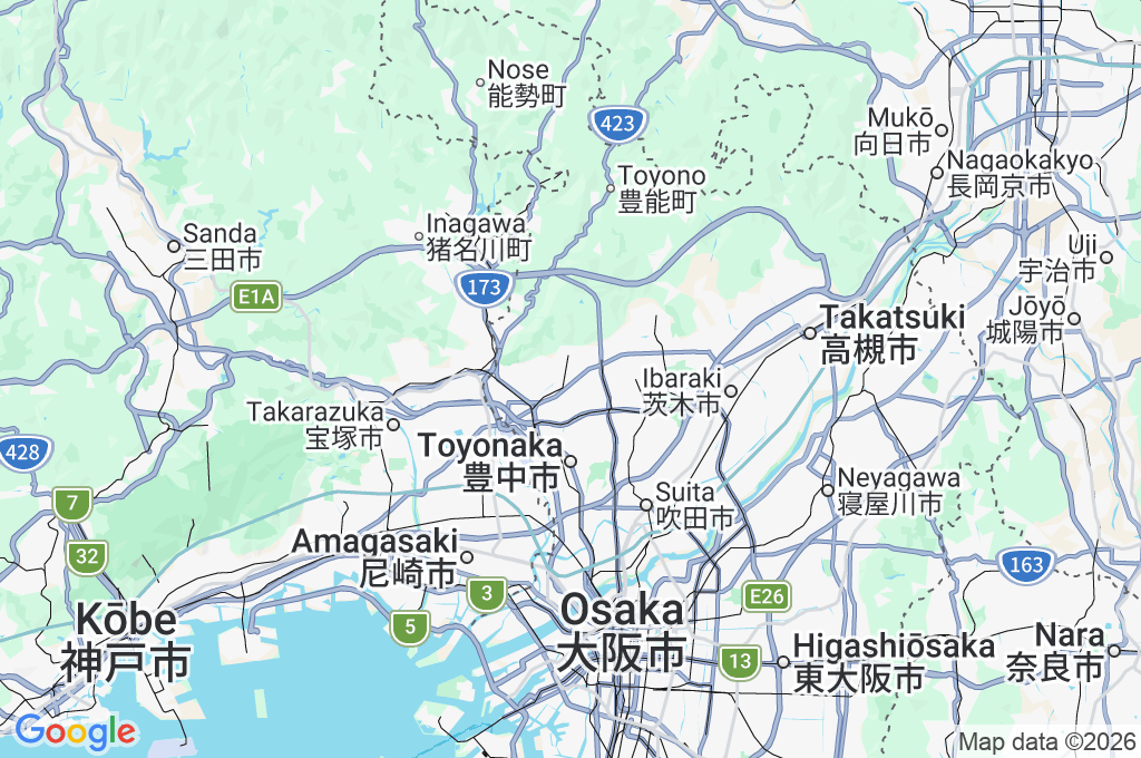 Ruta Romántica de Toyonaka Area Map Ruta Romántica de Toyonaka Area Map