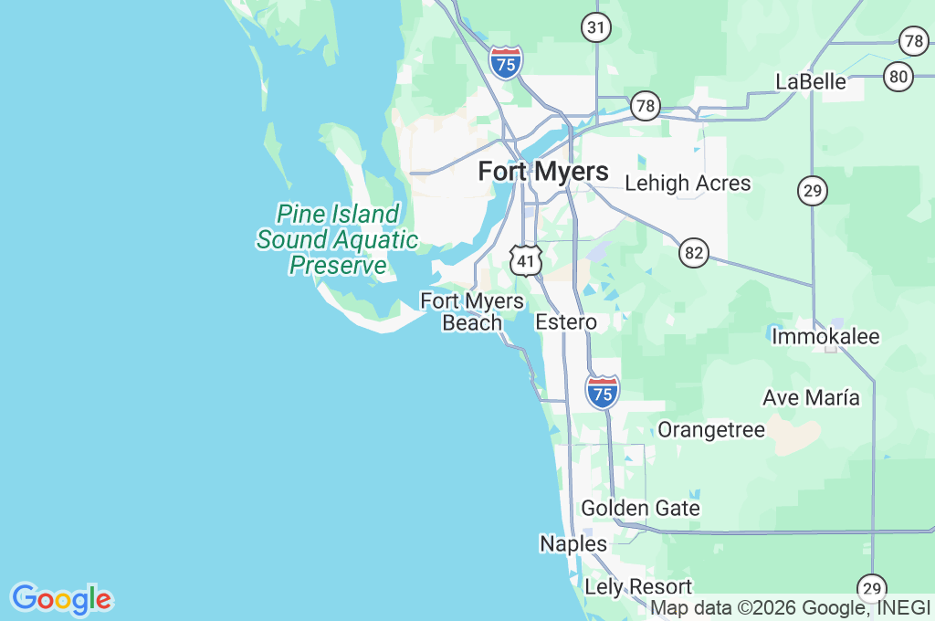 Fort Myers Beach Area Map