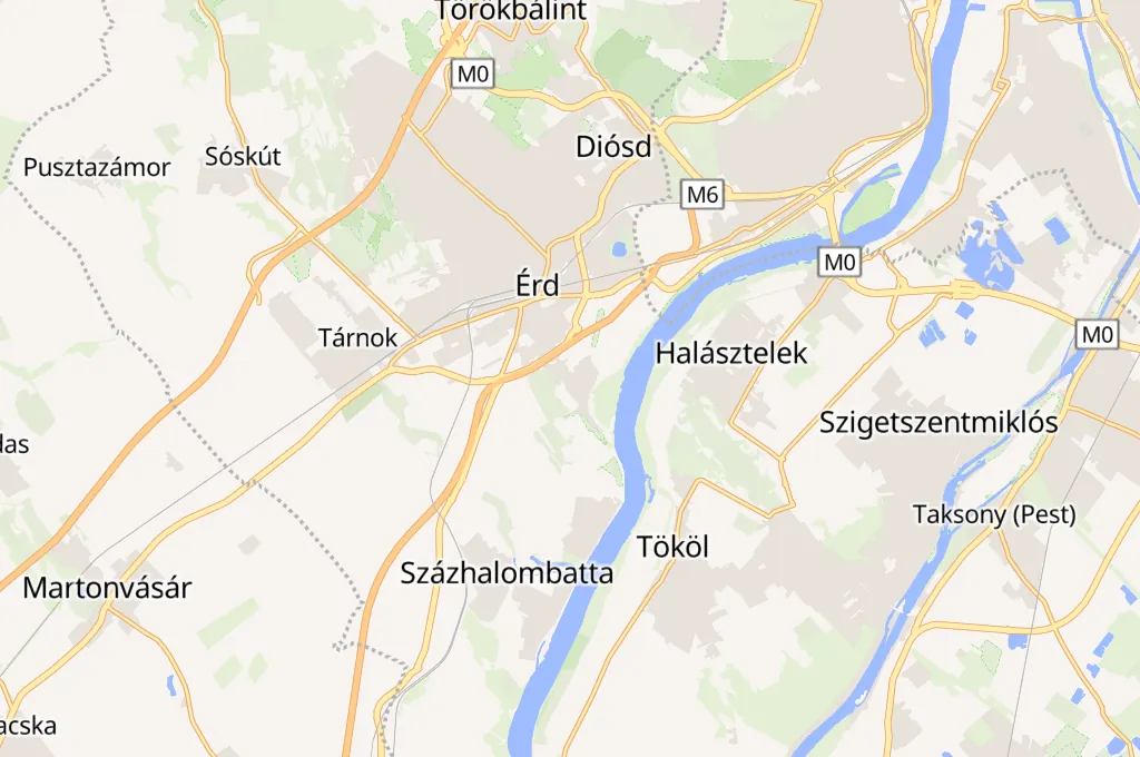 Érd-Ófalu Area Map