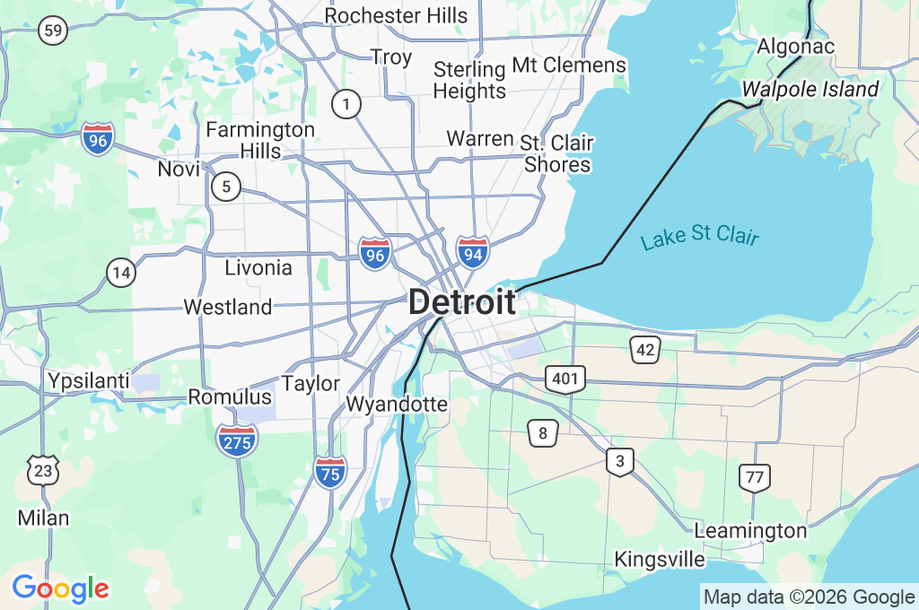 Detroit Princess Riverboat Area Map