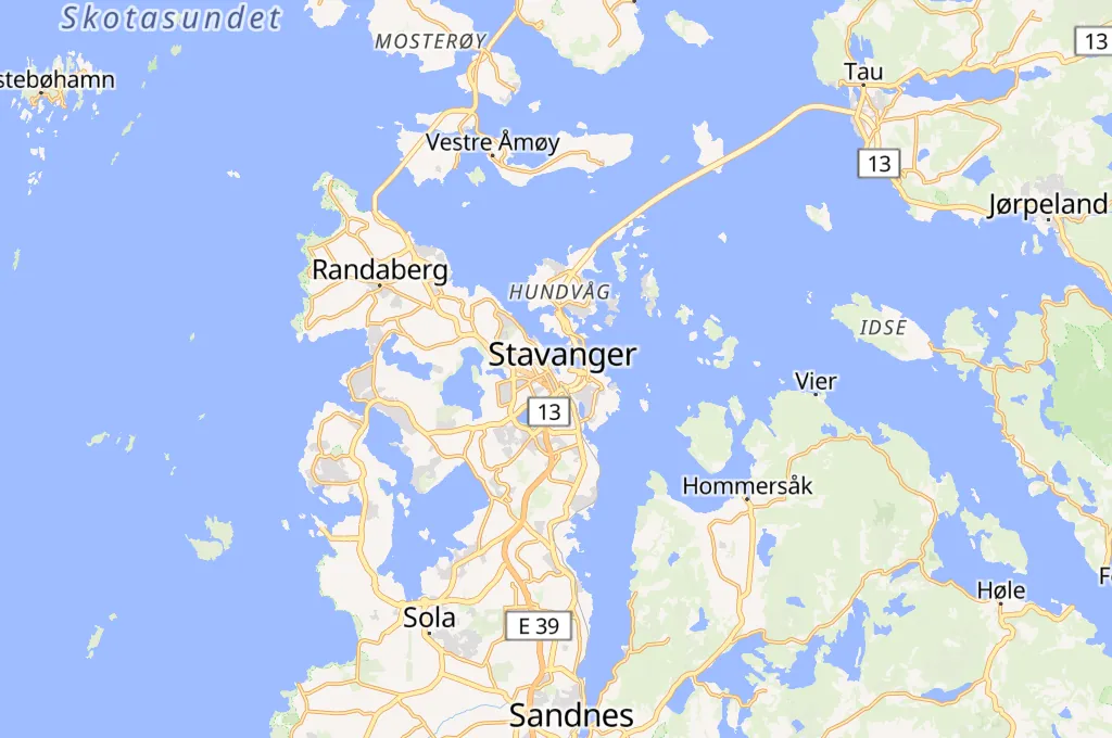 Puerto de Stavanger Area Map