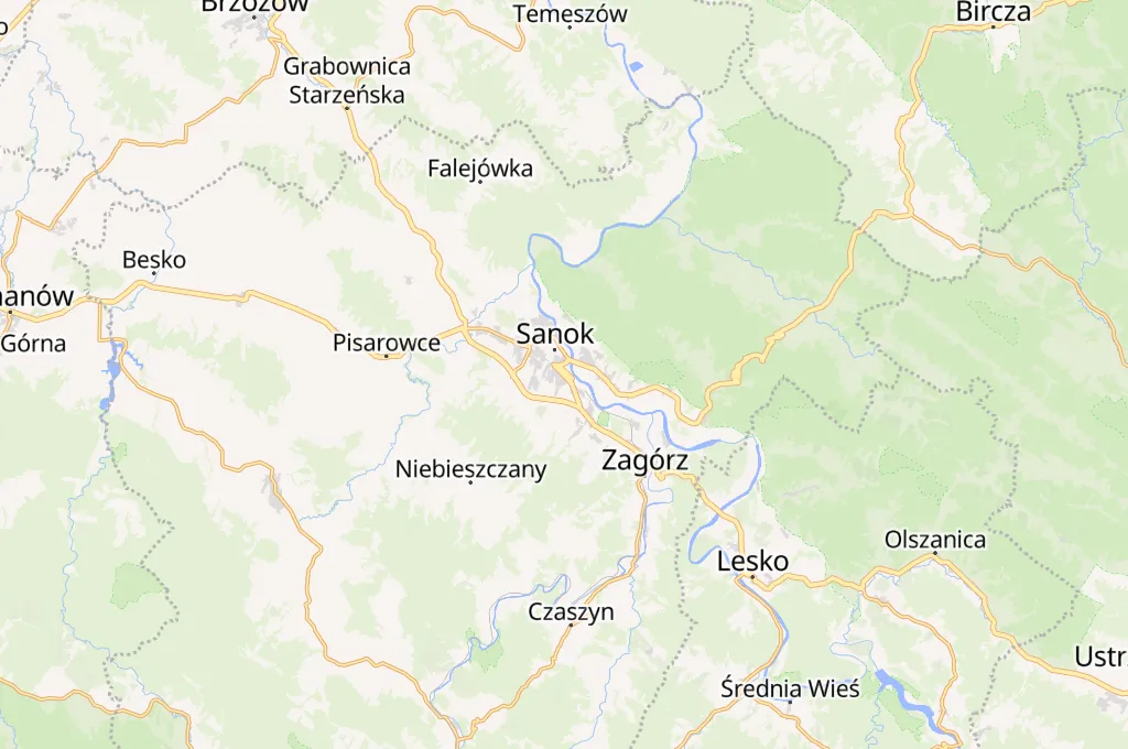Sanok Area Map Sanok Area Map
