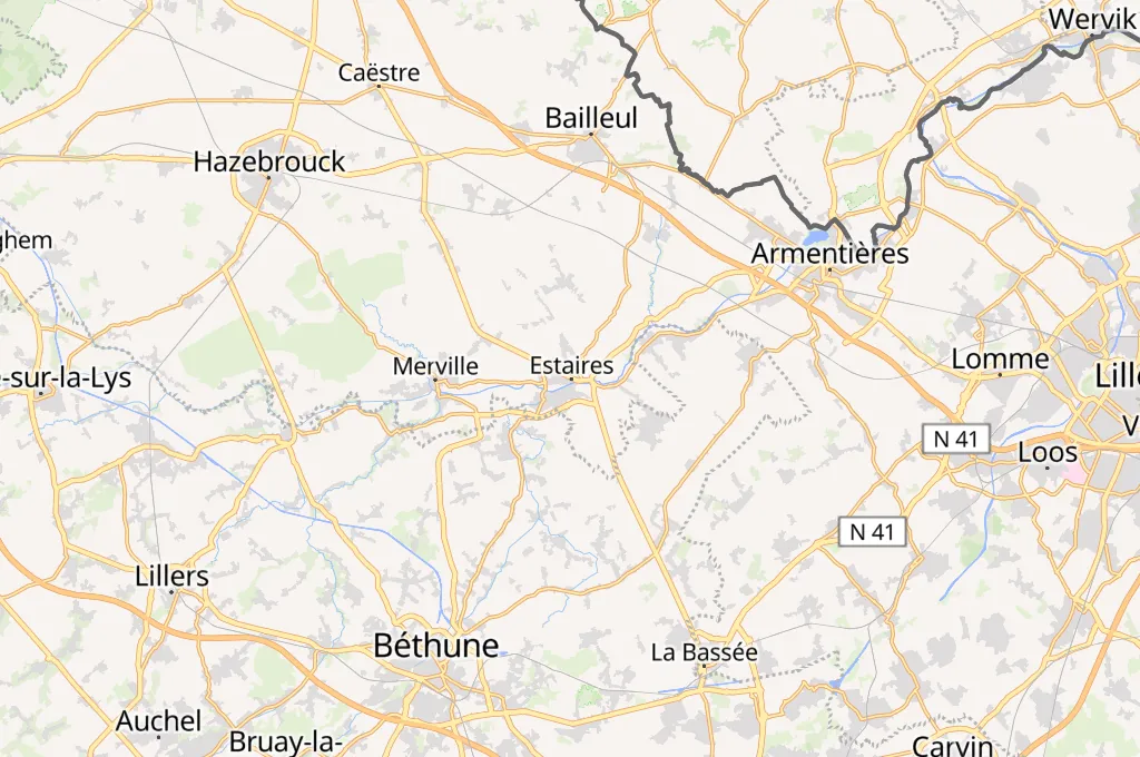 Estaires Area Map Estaires Area Map
