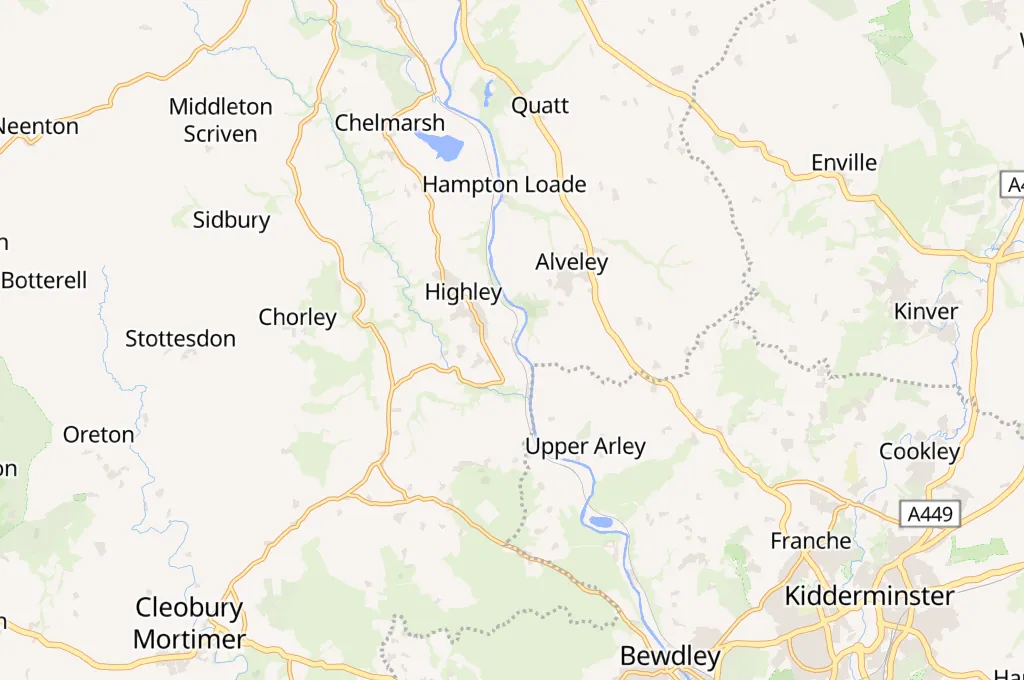 Highley Area Map Highley Area Map