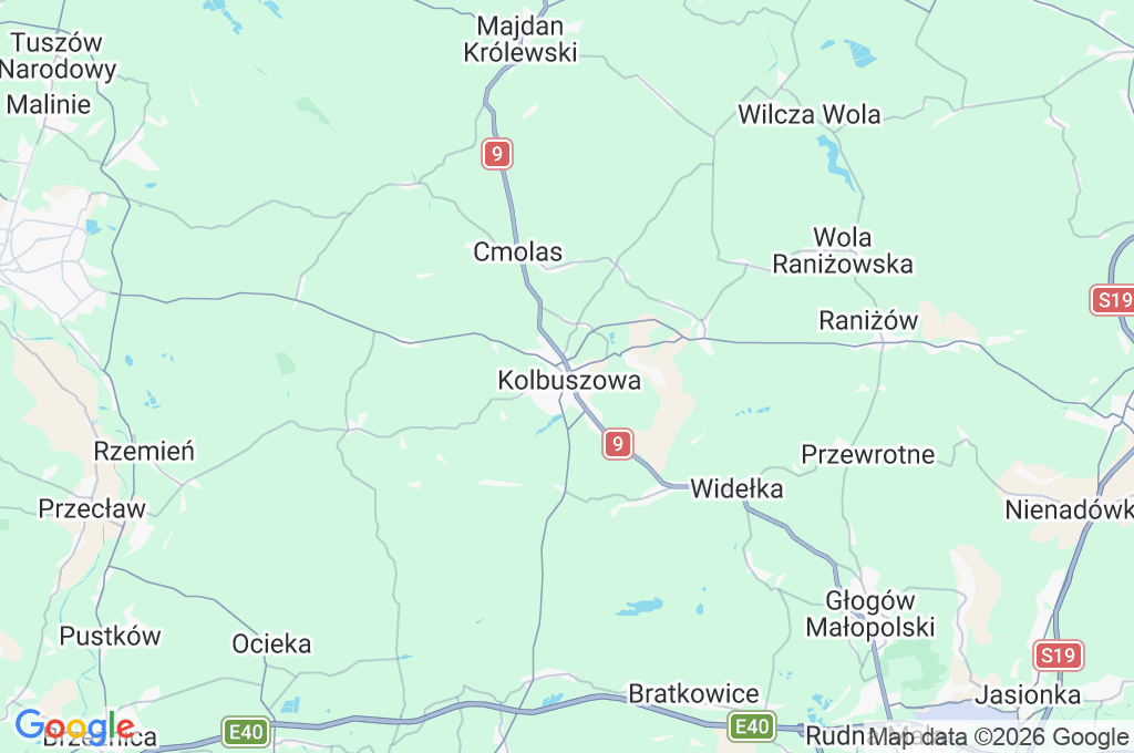 Kolbuszowa Area Map
