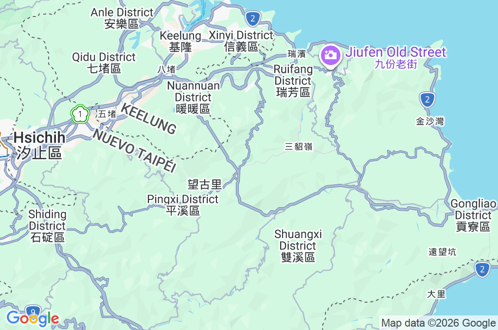 Cascada de Shifen Area Map Cascada de Shifen Area Map