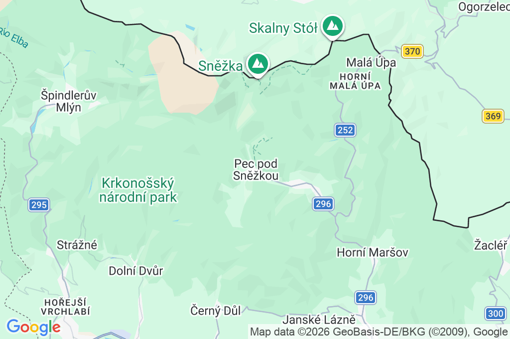 Pec pod Sněžkou Area Map Pec pod Sněžkou Area Map