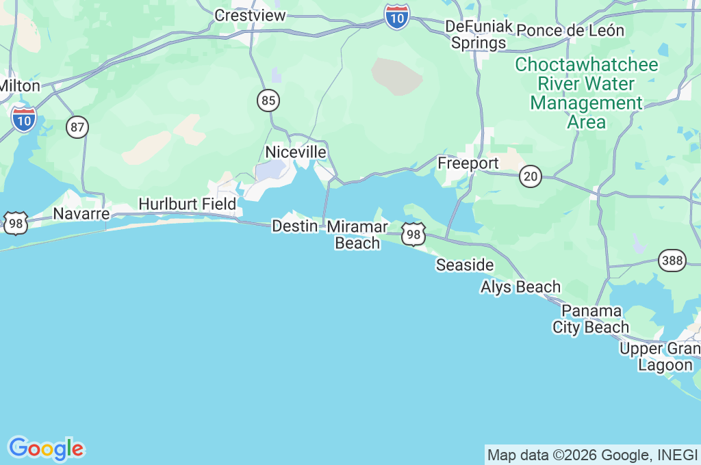Miramar Beach Area Map