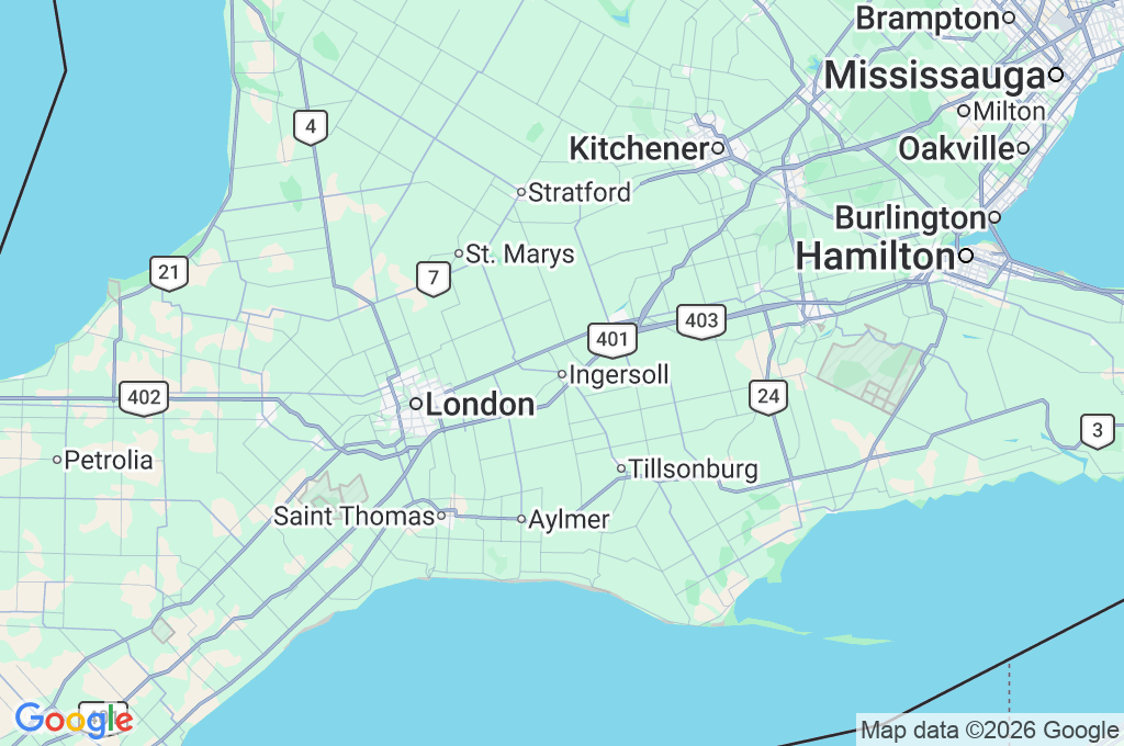 Ingersoll Area Map
