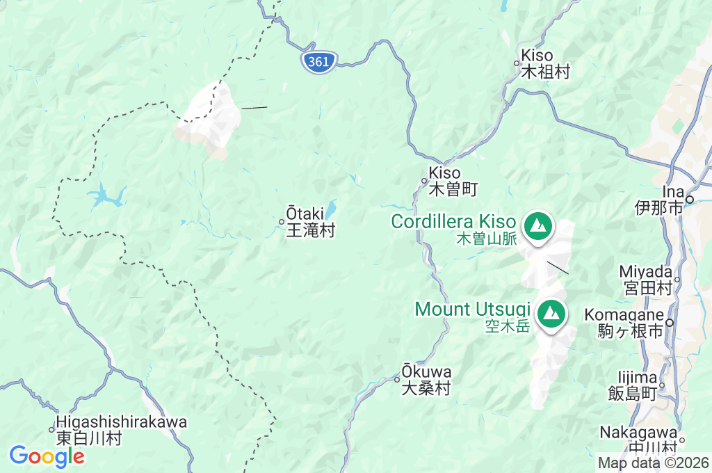 Observatorio de Kiso Area Map Observatorio de Kiso Area Map