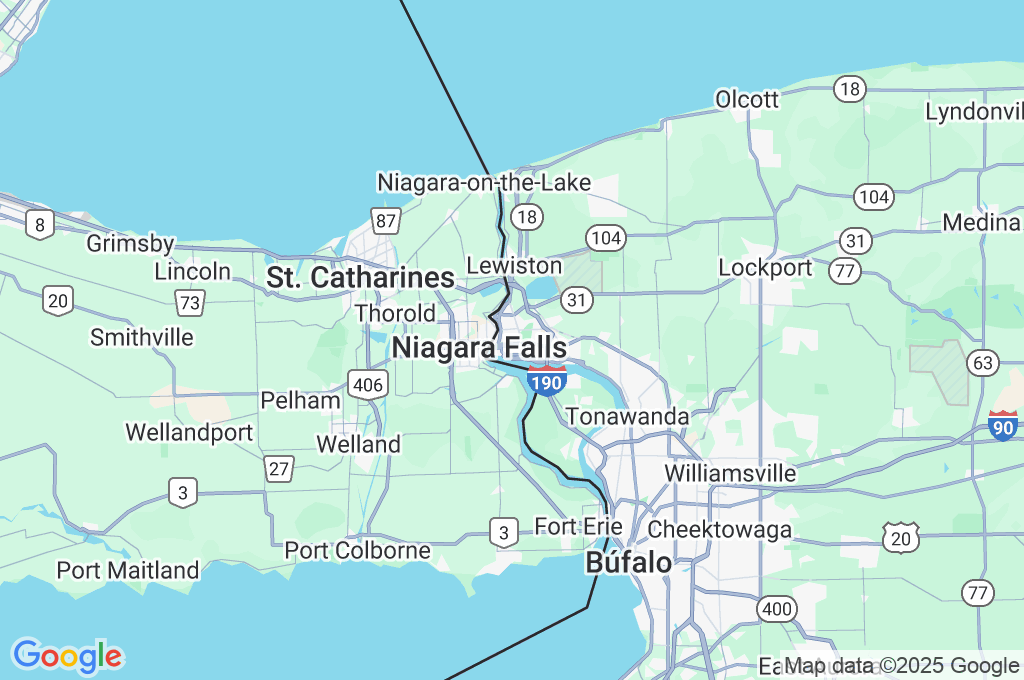 Cataratas del Niágara Area Map