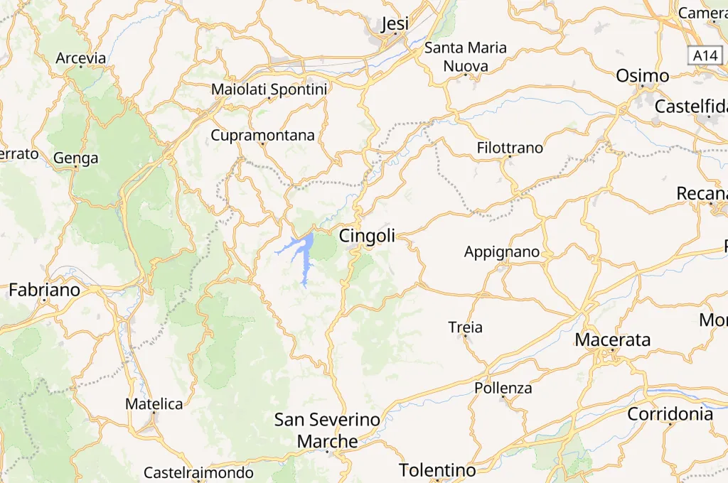 Cingoli Area Map