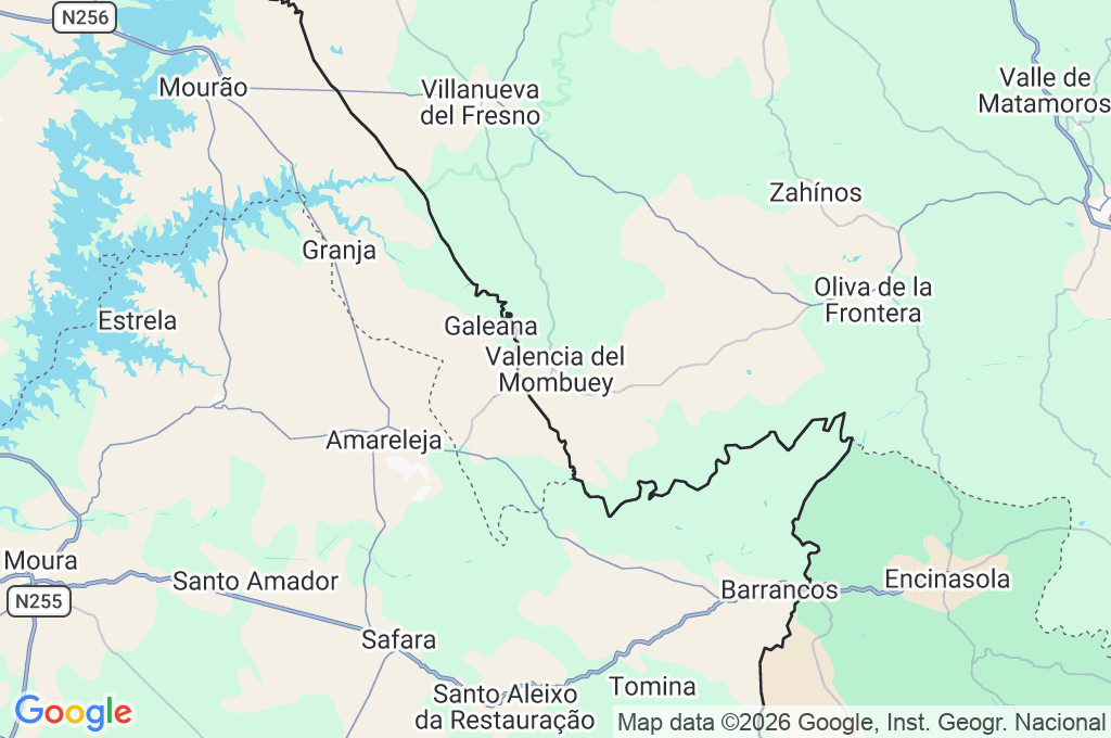 Valencia del Mombuey Area Map Valencia del Mombuey Area Map