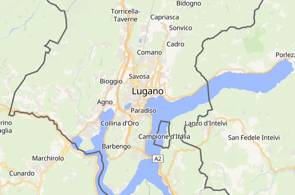 Lugano Area Map Lugano Area Map