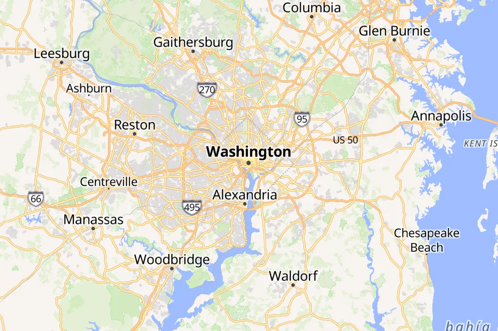 Monumento a Washington Area Map Monumento a Washington Area Map