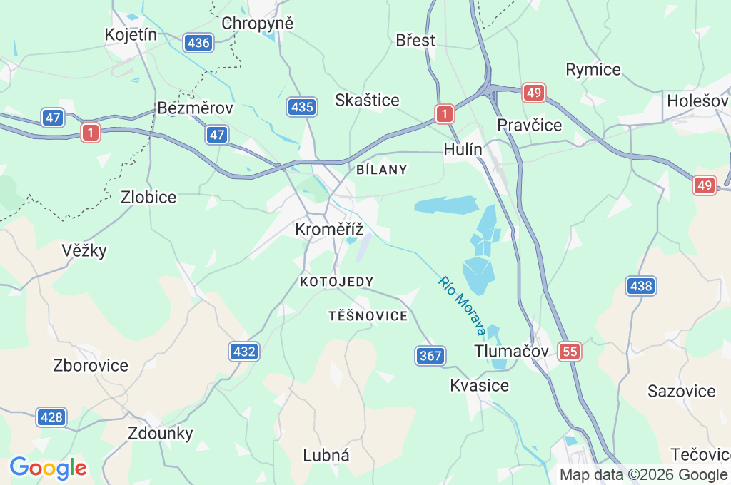 Aeropuerto de Kroměříž Area Map