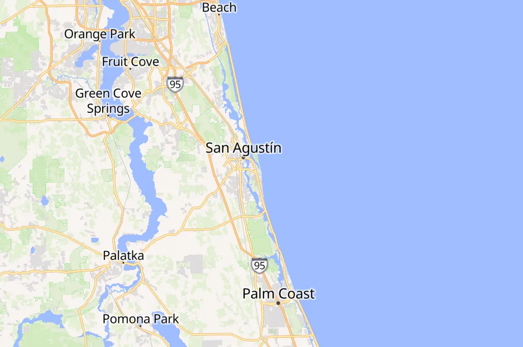 St. Augustine Beach Area Map