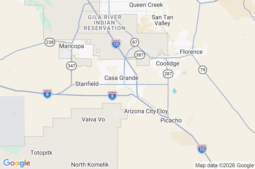 Casa Grande Area Map Casa Grande Area Map