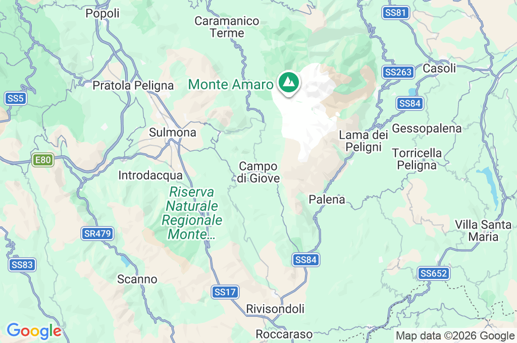 Campo di Giove Area Map Campo di Giove Area Map