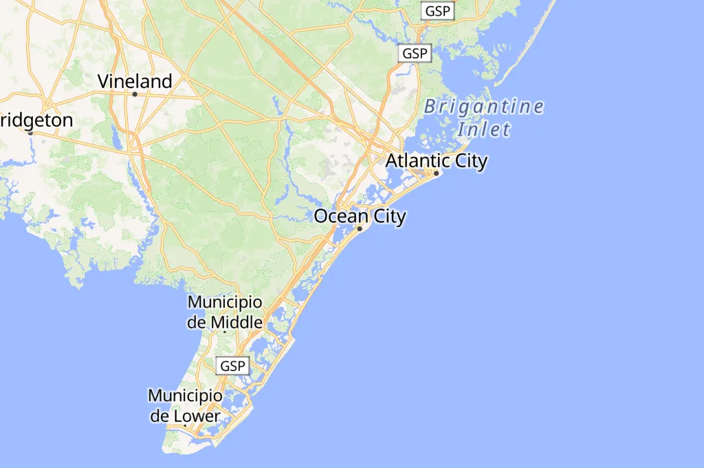 Ocean City Area Map Ocean City Area Map