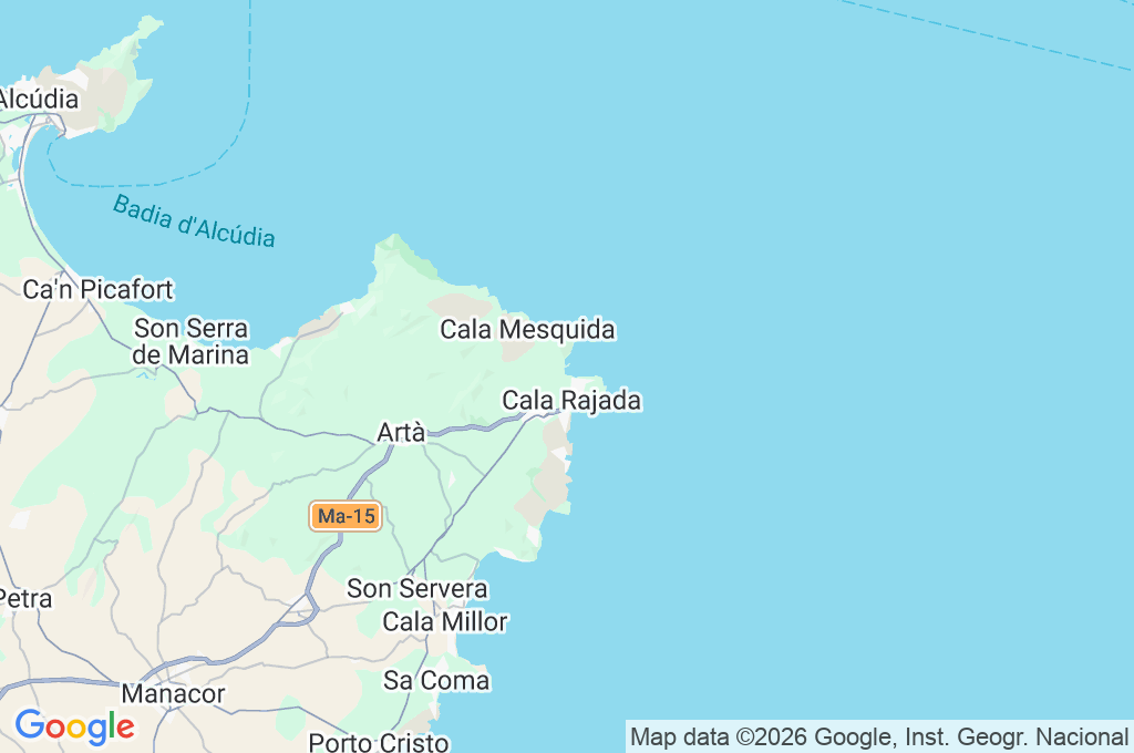 Cala Agulla Area Map