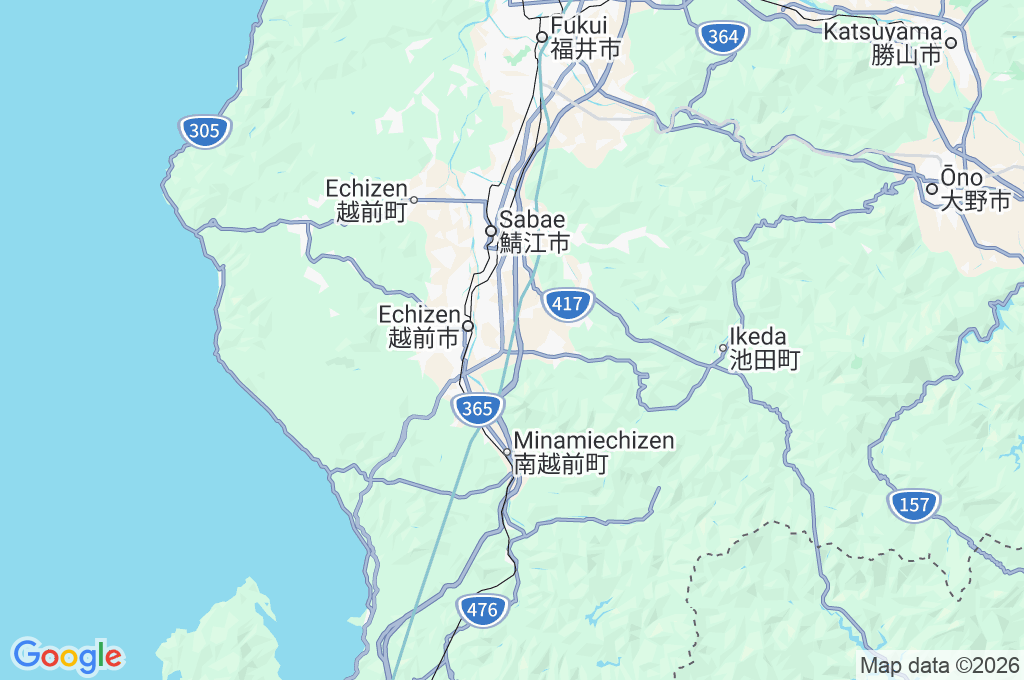 Estación de Echizen-Takefu Area Map Estación de Echizen-Takefu Area Map