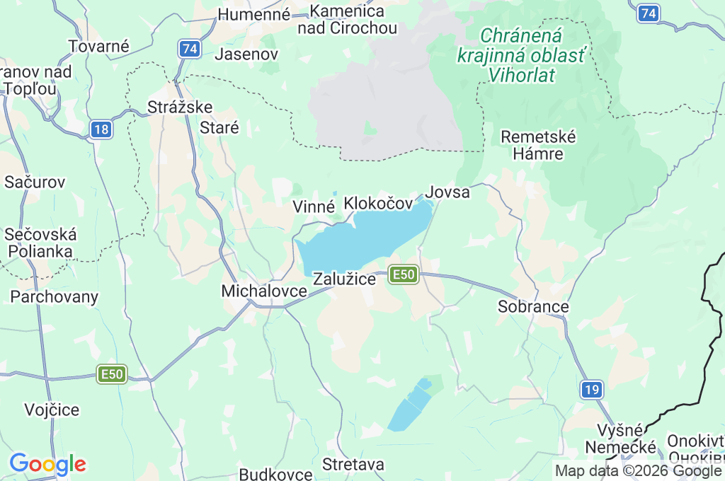 Zemplínska šírava Area Map