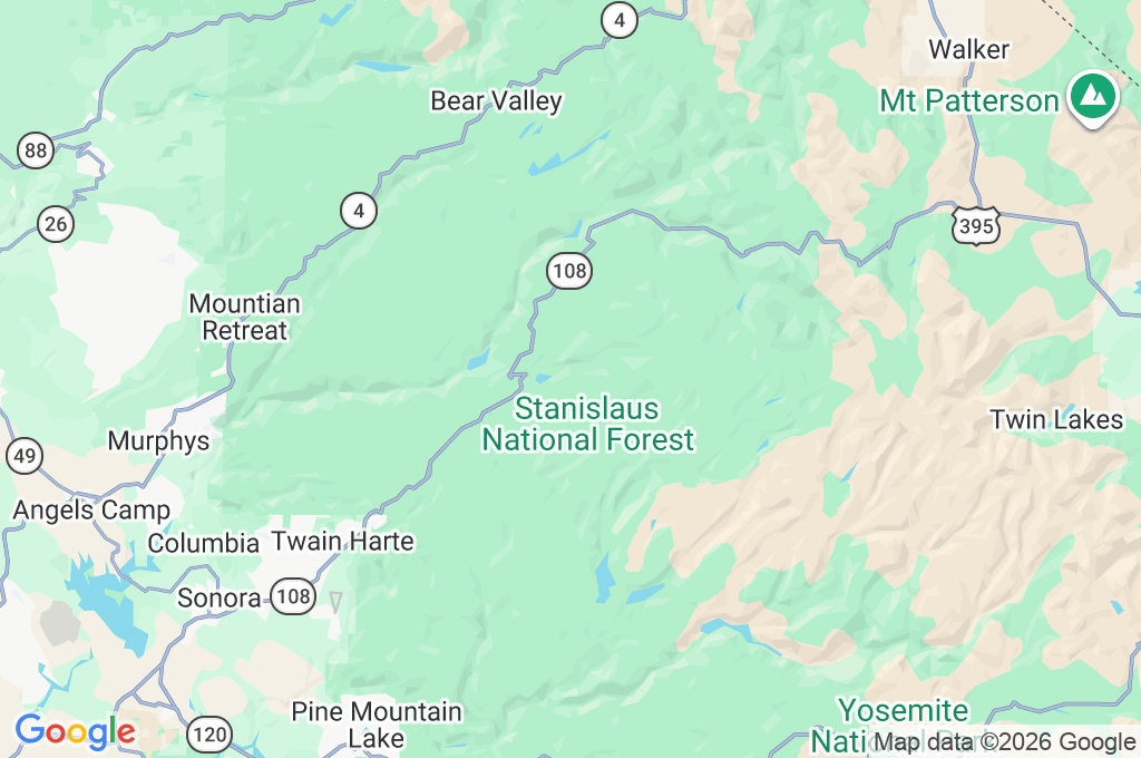 Dodge Ridge Area Map Dodge Ridge Area Map