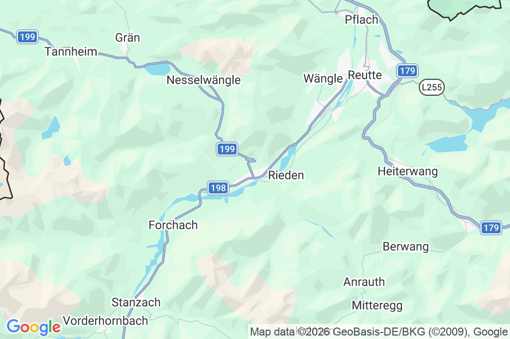 Weißenbach am Lech Area Map