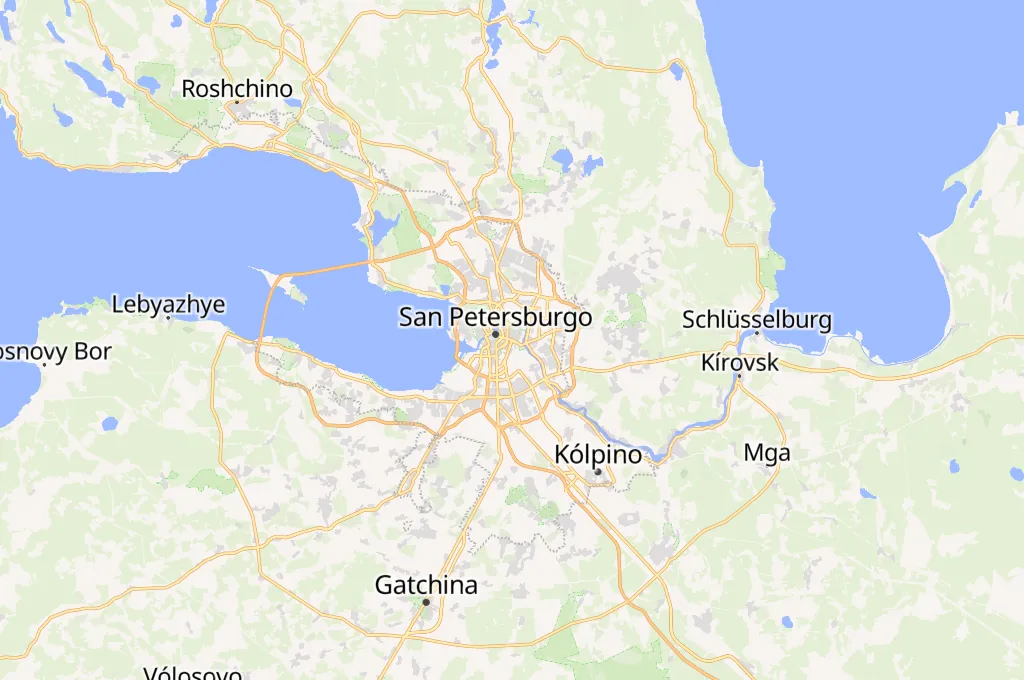 San Petersburgo Area Map
