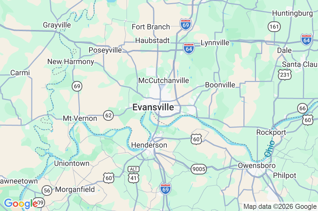 Sur de Indiana Area Map