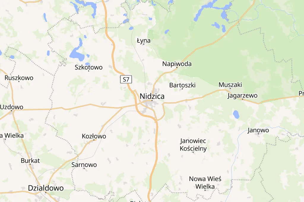 Nidzica Area Map Nidzica Area Map