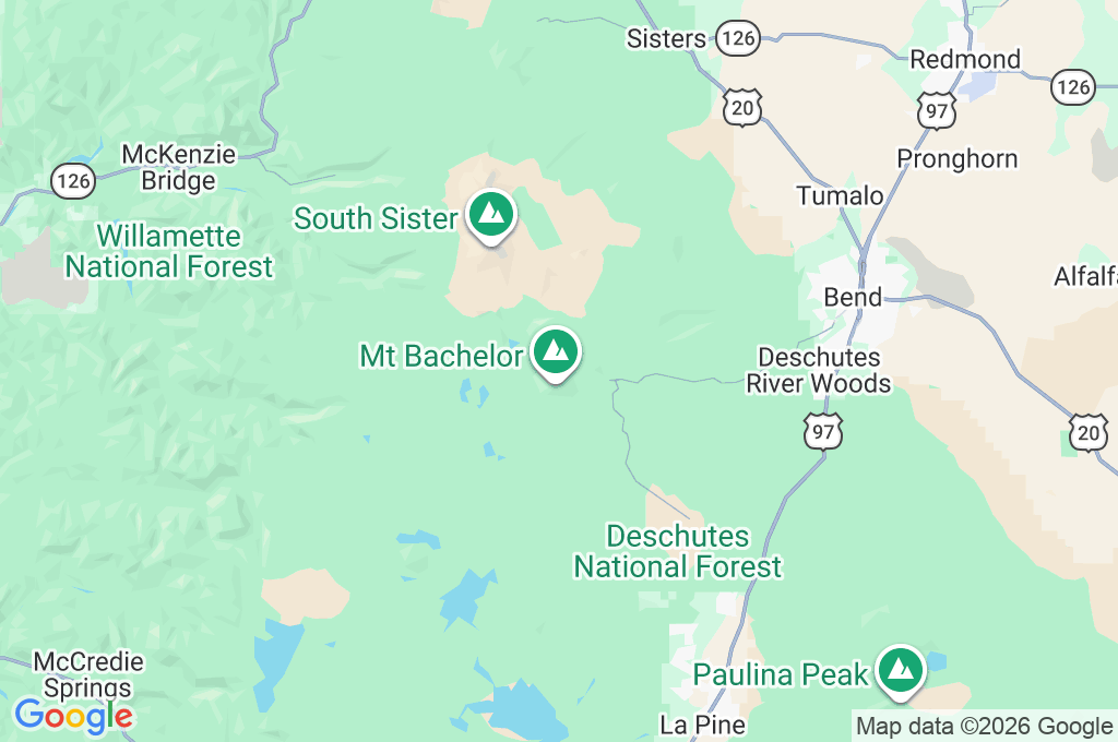 Mt. Bachelor Area Map Mt. Bachelor Area Map
