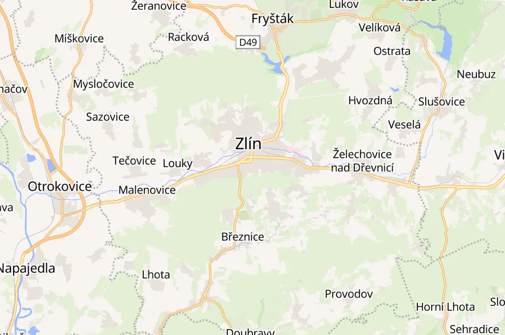 Lázně Zlín Area Map Lázně Zlín Area Map