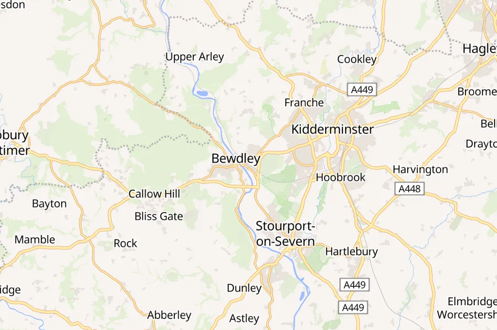 Bewdley Area Map