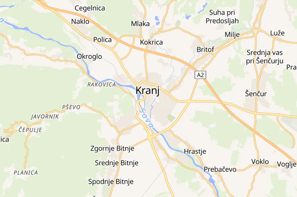 Kranj Area Map