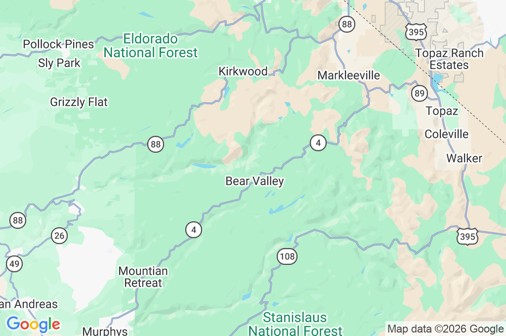 Bear Valley Mountain Resort Area Map Bear Valley Mountain Resort Area Map