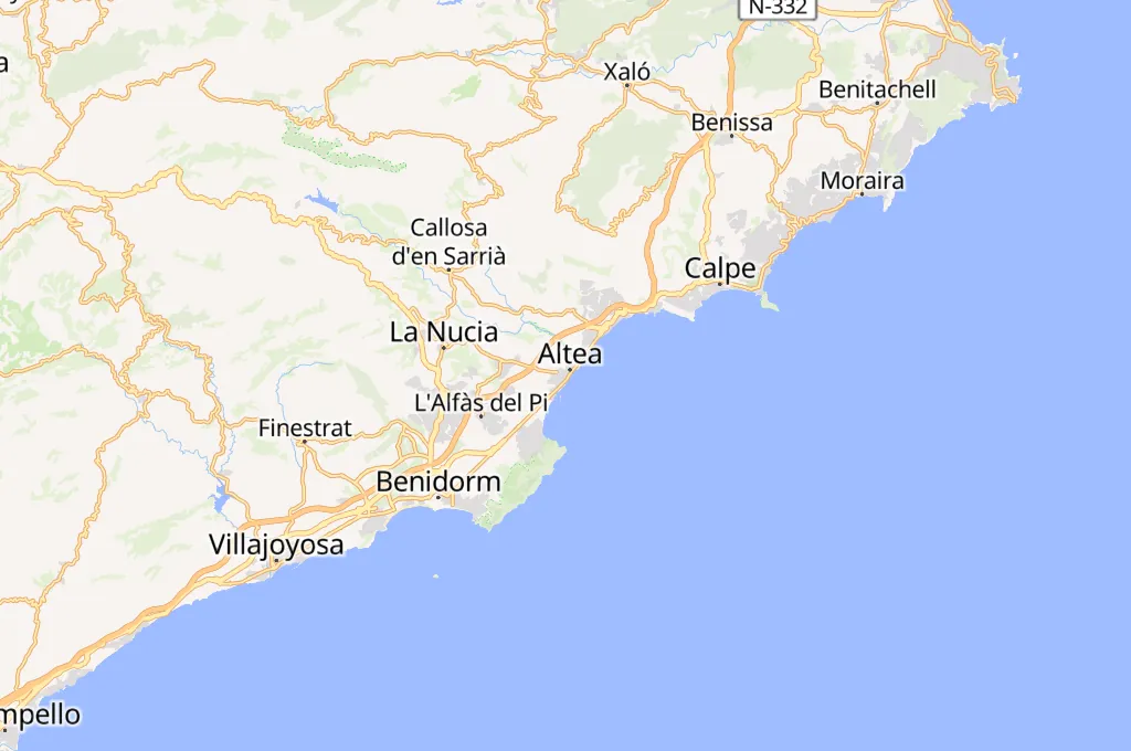 Playa de Altea Area Map Playa de Altea Area Map